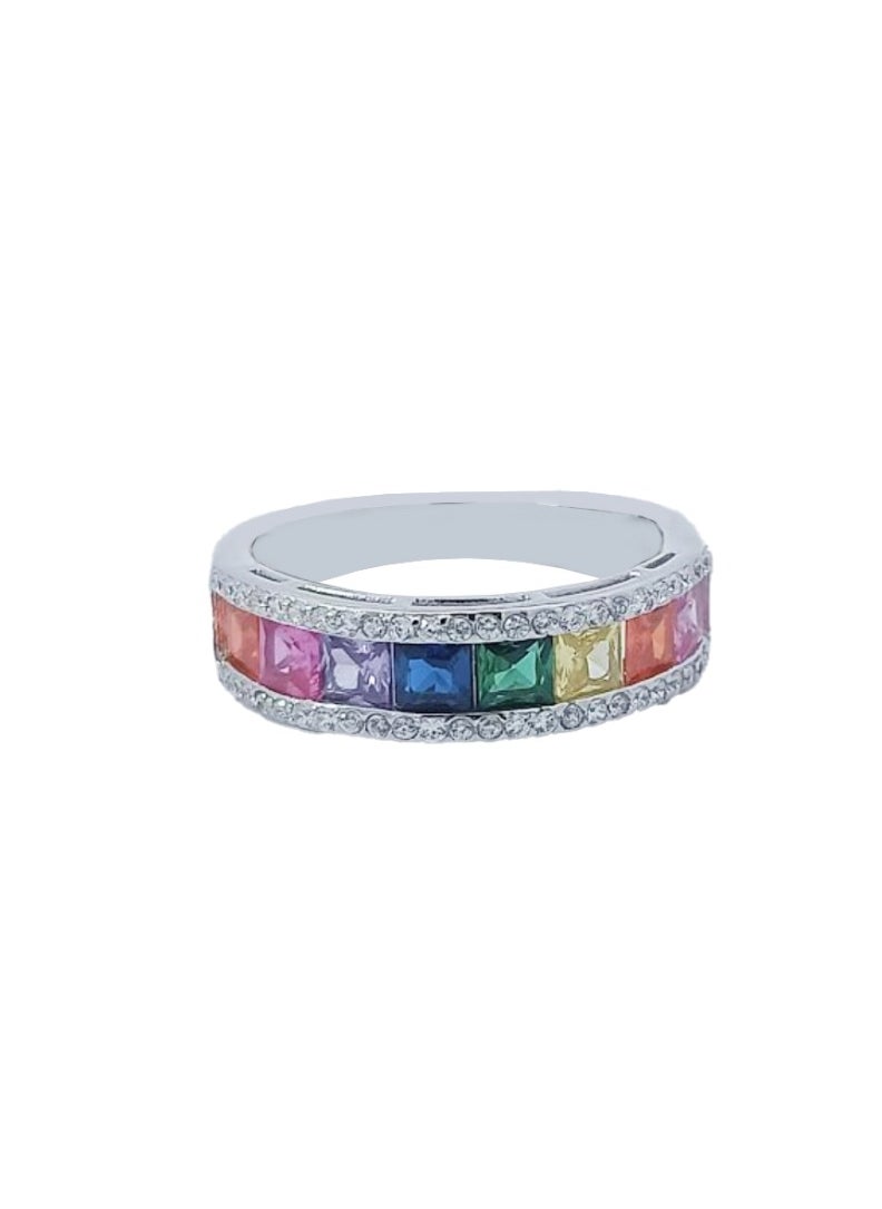 AK Jewels - 925 SILVER CZ RHODIUM RING - Image 1