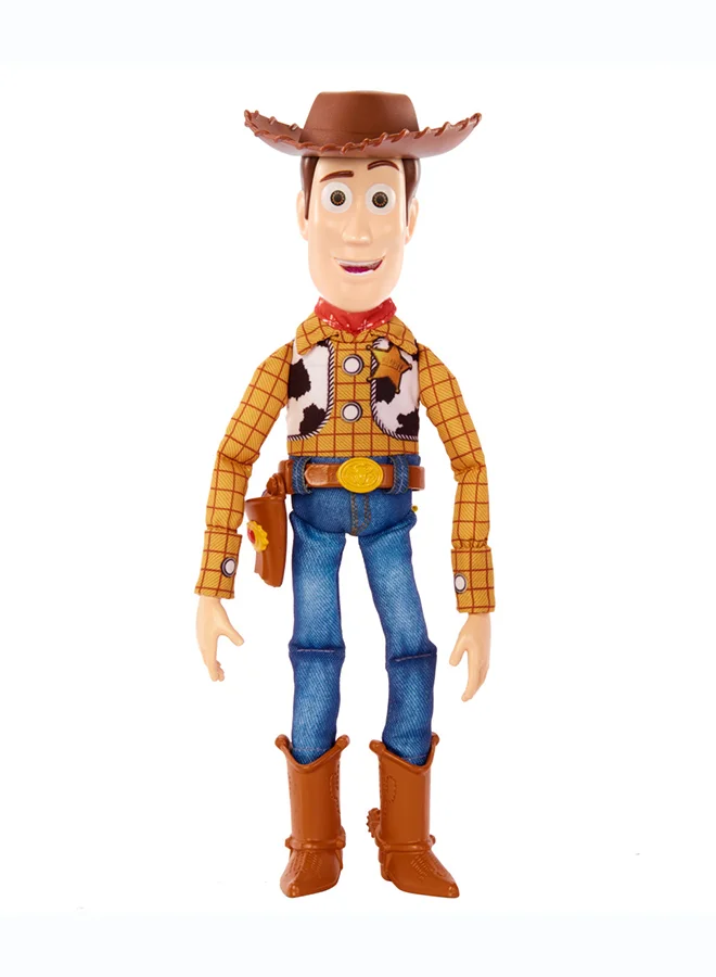 Disney  Mattel Disney Pixar Toy Story Talking Woody Action Figure & Accessory, Roundup Fun 12-inch Collectible with 30+ Sounds & Phrases​​​  | Best Price UAE