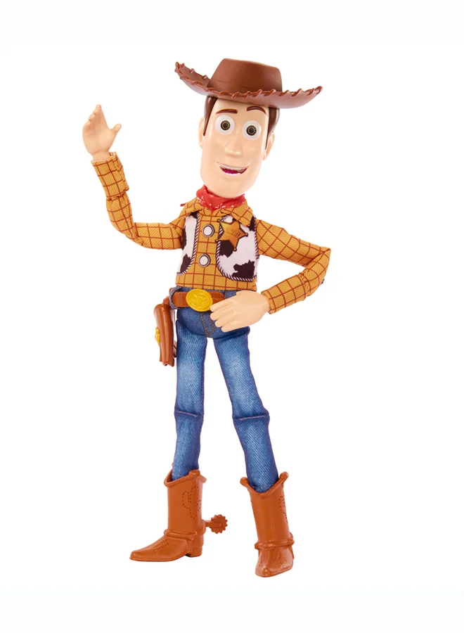 Disney  Mattel Disney Pixar Toy Story Talking Woody Action Figure & Accessory, Roundup Fun 12-inch Collectible with 30+ Sounds & Phrases​​​  | Best Price UAE