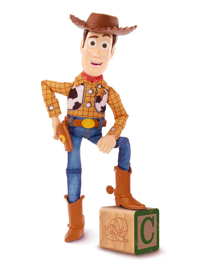 Disney  Mattel Disney Pixar Toy Story Talking Woody Action Figure & Accessory, Roundup Fun 12-inch Collectible with 30+ Sounds & Phrases​​​  | Best Price UAE