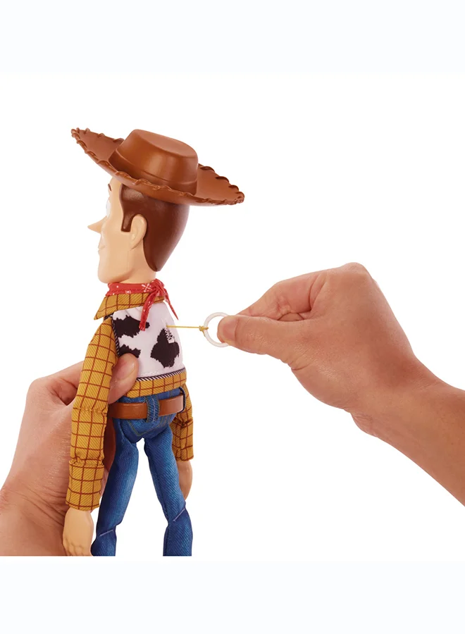 Disney  Mattel Disney Pixar Toy Story Talking Woody Action Figure & Accessory, Roundup Fun 12-inch Collectible with 30+ Sounds & Phrases​​​  | Best Price UAE