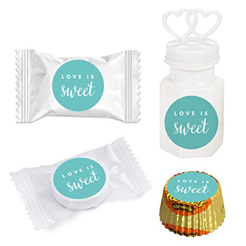 Andaz Press Chocolate Drop Labels Trio, Fits Hershey's Kisses, Wedding Mr. & Mrs., Diamond Blue, 216-Pack - Image 4