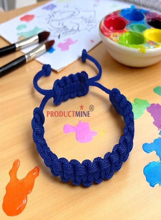 PRODUCTMINE سوار PRODUCTMINE® أزرق اللون مصنوع يدويًا، سوار معصم قابل للتعديل، سوار صداقة للنساء والرجال، لطيف على البشرة - Image 2