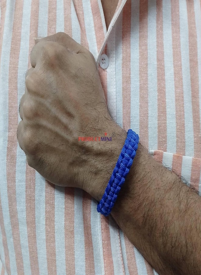 PRODUCTMINE سوار PRODUCTMINE® أزرق اللون مصنوع يدويًا، سوار معصم قابل للتعديل، سوار صداقة للنساء والرجال، لطيف على البشرة - Image 3