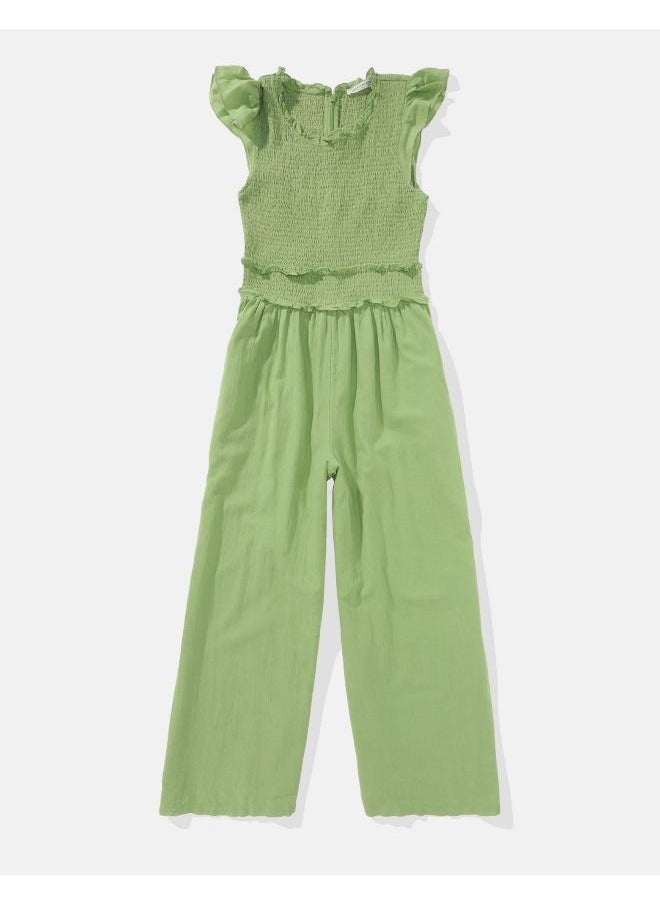 American Eagle AE Ruffle Sleeve Smocked Jumpsuit  - Image 3