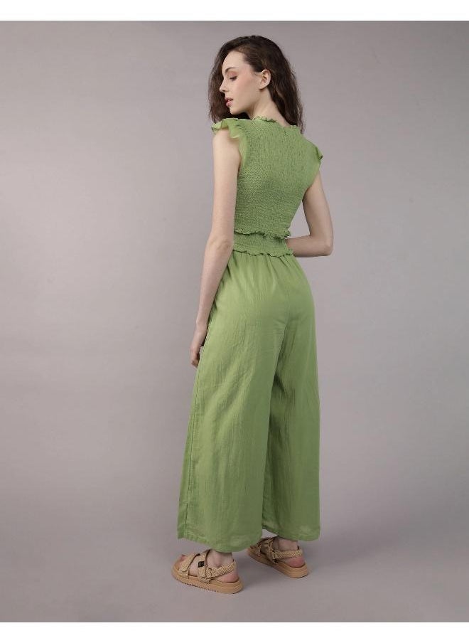 American Eagle AE Ruffle Sleeve Smocked Jumpsuit  - Image 2