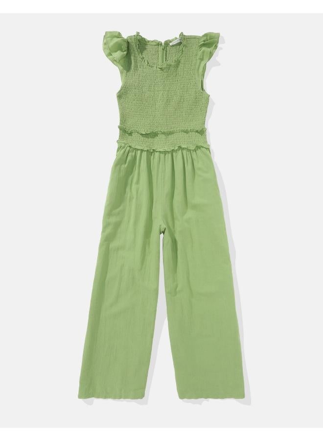 American Eagle AE Ruffle Sleeve Smocked Jumpsuit - Image 3
