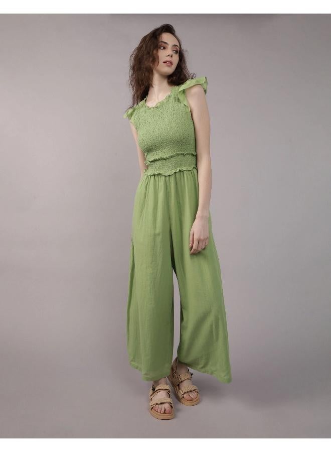 American Eagle AE Ruffle Sleeve Smocked Jumpsuit - Image 1