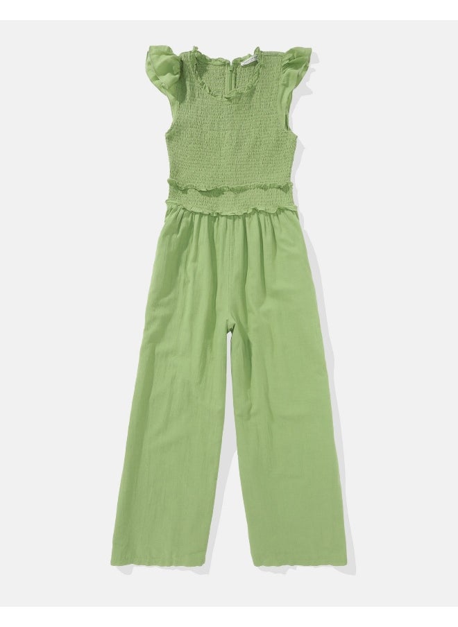 American Eagle - AE Ruffle Sleeve Smocked Jumpsuit - Image 1