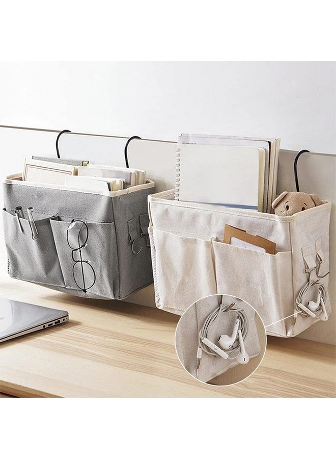 MosQuick® Bedroom Accessories Hanging Bedside Caddy, Bedroom Organiser Dorm bed hanging basket Hostel Essentials, Bed Side Storage Organiser Multipurpose cloth hanging shelf (grey) - Image 2