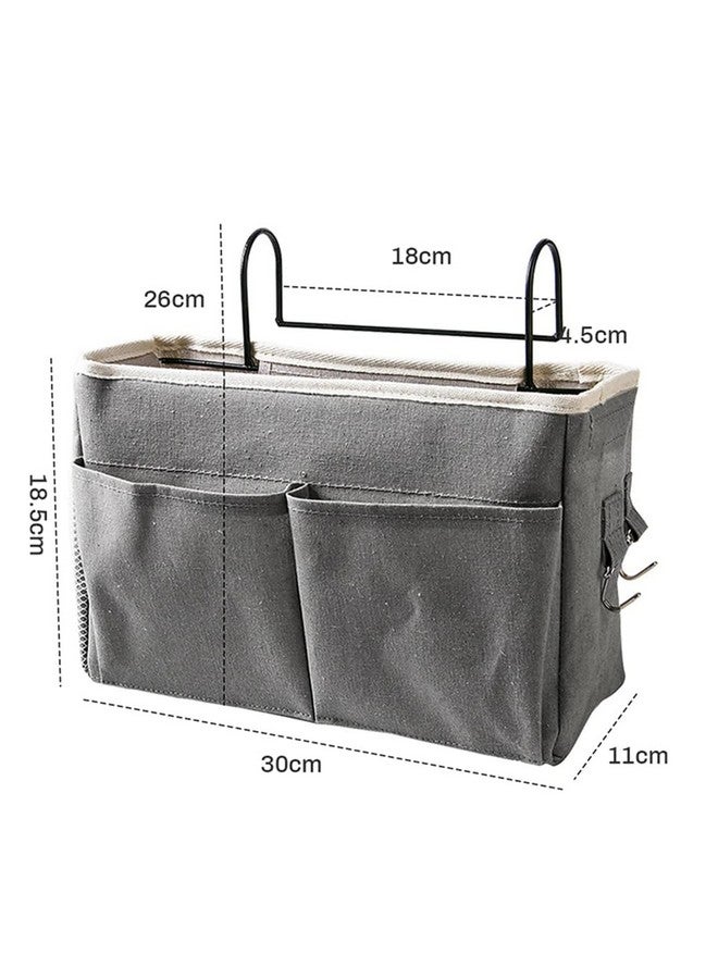 MosQuick® Bedroom Accessories Hanging Bedside Caddy, Bedroom Organiser Dorm bed hanging basket Hostel Essentials, Bed Side Storage Organiser Multipurpose cloth hanging shelf (grey) - Image 3