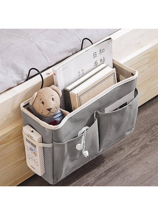 MosQuick® Bedroom Accessories Hanging Bedside Caddy, Bedroom Organiser Dorm bed hanging basket Hostel Essentials, Bed Side Storage Organiser Multipurpose cloth hanging shelf (grey) - Image 1