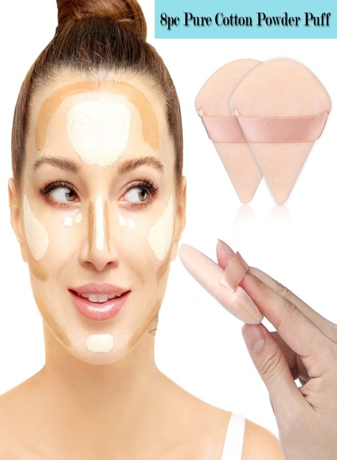 INOVERA (LABEL) 6 Pieces Powder Puff Face Makeup Sponge - Loose Foundation Blending Sponges Set - Triangle Shape Beauty Blender Tool for Wet & Dry Powders (Nude) - Image 3