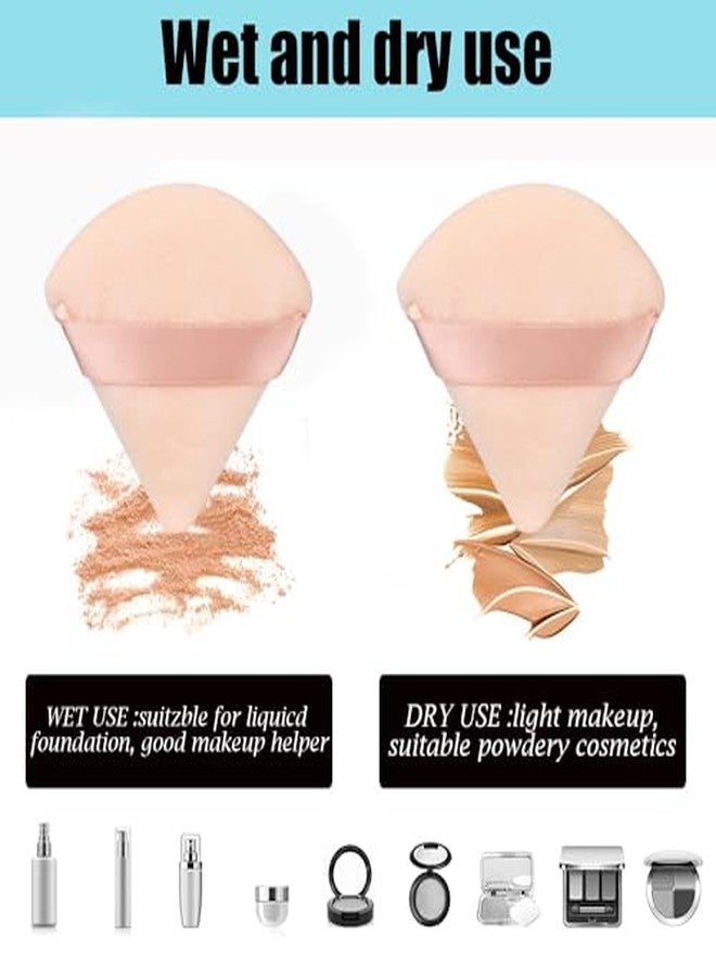 INOVERA (LABEL) 6 Pieces Powder Puff Face Makeup Sponge - Loose Foundation Blending Sponges Set - Triangle Shape Beauty Blender Tool for Wet & Dry Powders (Nude) - Image 4