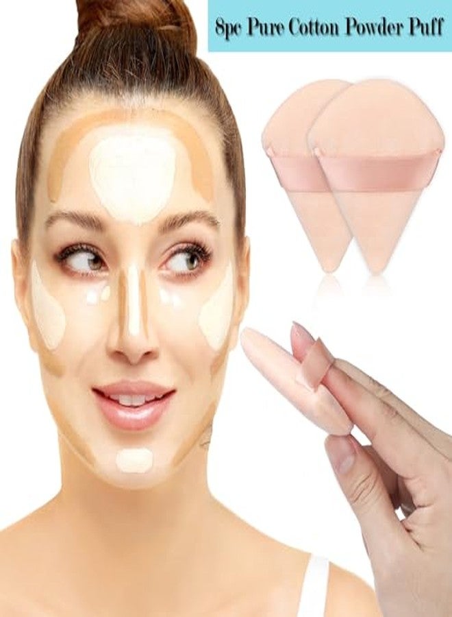 INOVERA (LABEL) 6 Pieces Powder Puff Face Makeup Sponge - Loose Foundation Blending Sponges Set - Triangle Shape Beauty Blender Tool for Wet & Dry Powders (Nude) - Image 5
