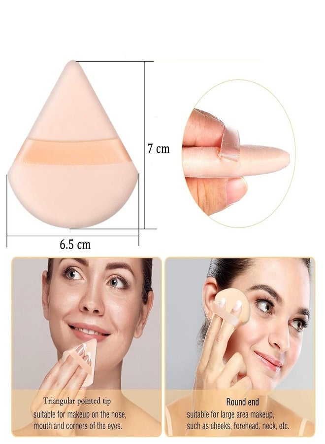 INOVERA (LABEL) 6 Pieces Powder Puff Face Makeup Sponge - Loose Foundation Blending Sponges Set - Triangle Shape Beauty Blender Tool for Wet & Dry Powders (Nude) - Image 1
