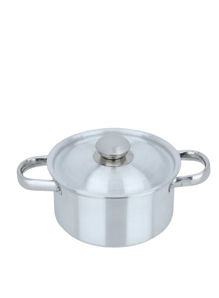 السيف غاليري قدر ألمنيوم بغطاء بيدين روبوست، 20 سم، دائري - فضي - Image 2