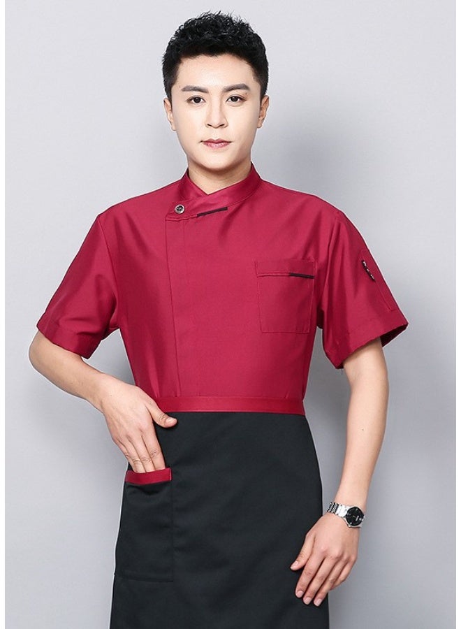 NIBEMINENT Hotel and Kitchen Restaurant Breathable Chef Uniform for Men in Solid Color for Restaurant  - Image 1