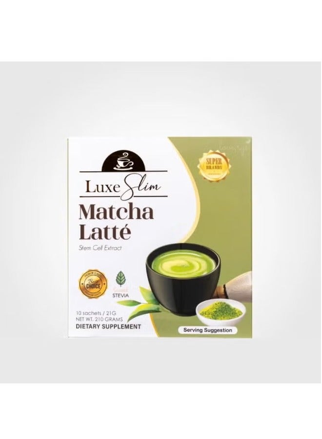 Luxe Slim Matcha Latte – Superfood Green Tea with Stem Cell Extract & Stevia – 10 Sachets - Image 1
