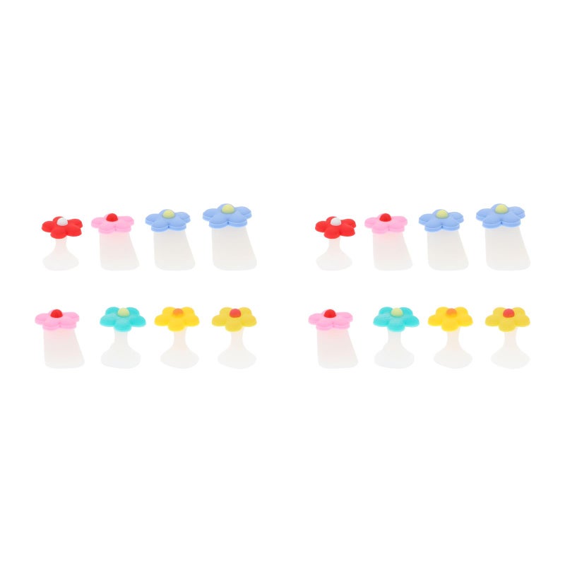 16 Pcs Practical Manicure Silicone Toe Separator Toe Divider Ornament for Salon (Random Flower) - Image 1