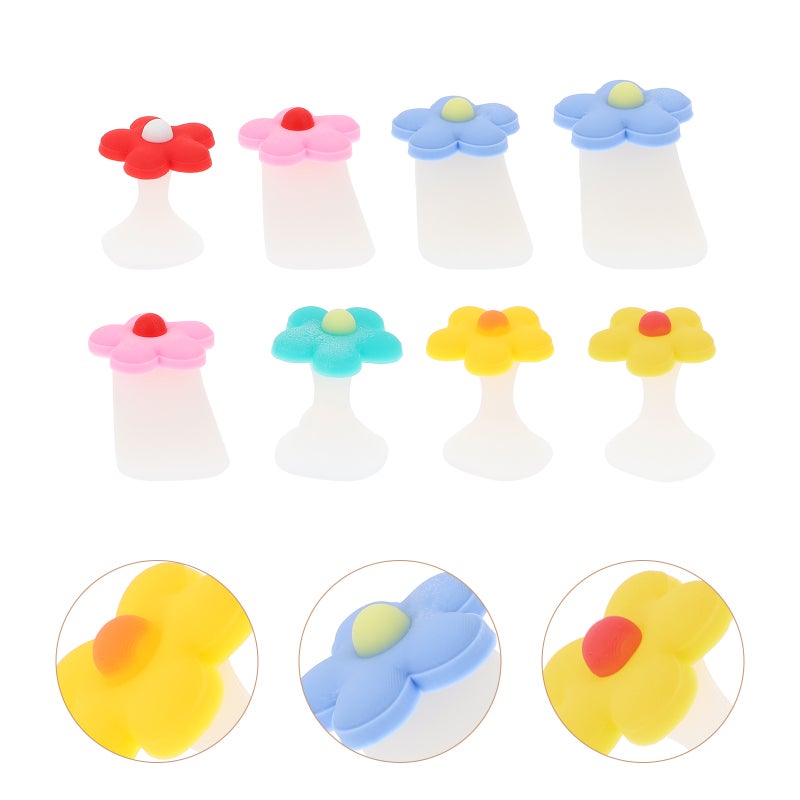 16 Pcs Practical Manicure Silicone Toe Separator Toe Divider Ornament for Salon (Random Flower) - Image 3