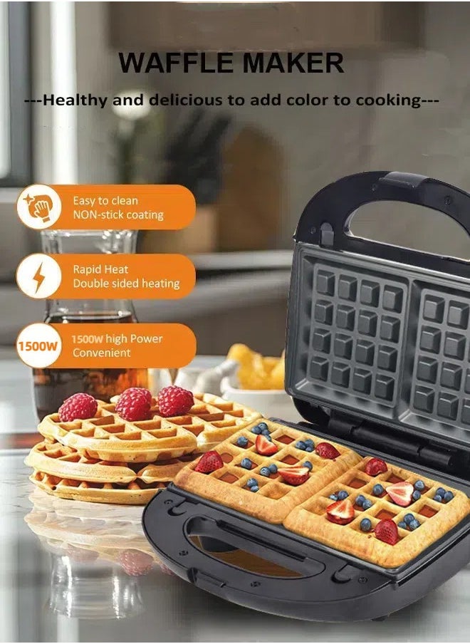 JAMAKY - 6-In-1 Multi Snack Maker With Sandwich-Panini Grill-Waffle-Donut-Madeline Cake-Nut Maker,Detachable Plates & Indicator Lights 1500W JMK2013 - Image 1