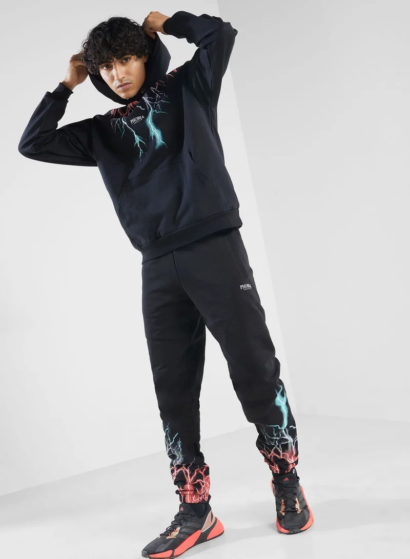 phobia Lightning Printed Hoodies
