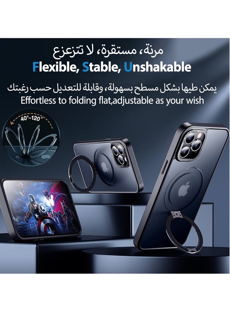 ايليجو جراب مغناطيسي لموبايل ايفون 11 برو ماكس مع حامل غير مرئي من ايليجو، متوافق مع ماج سيف، جراب حماية ضد الصدمات، جراب موبايل رفيع غير لامع مع مغناطيس لموبايل ابل 11 برو ماكس (2019) (اسود)  - Image 4