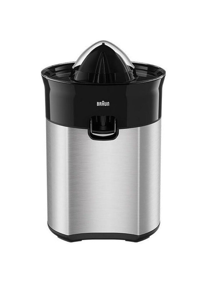 Braun CitrusQuick 5 CJ 5050, Direct Citrus Juicer, Drip-Proof Spout, Automatic Start/Stop, Easy to Clean, Direct Service System, with Protective Cover, 60 W, Black 60 W CJ5050BK silver / black