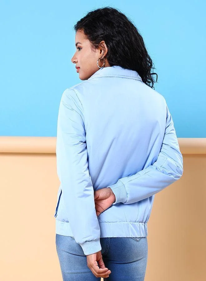 Freehand  Women Regular Fit Solid Crop Cargo Puffer Jacket for Women | Best Price UAE