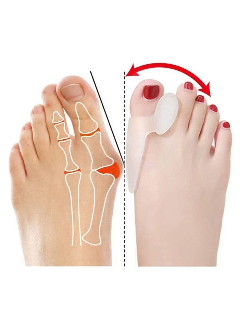 Cozy 2 Pair Gel Silicone Bunion Corrector Toe Protector Straightener Separator, Bunion Corrector & Bunion Relief Protector, Bunion Pads Cushion Bunion Protector For Men Women Kids, Hammer Toe, Big To - Image 2
