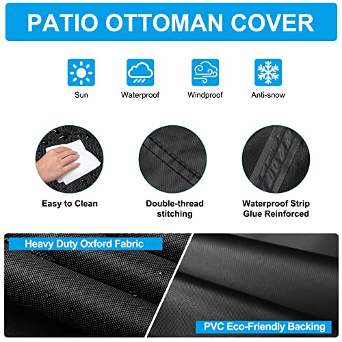 DUDSOEHO Patio Table Cover 100% Waterproof, 72x47x28 inch Outdoor Table Cover Rectangular, Patio Furniture Cover for Dinning Furniture, Picnic Coffee Tables Chairs and Sofas, Black - Image 4