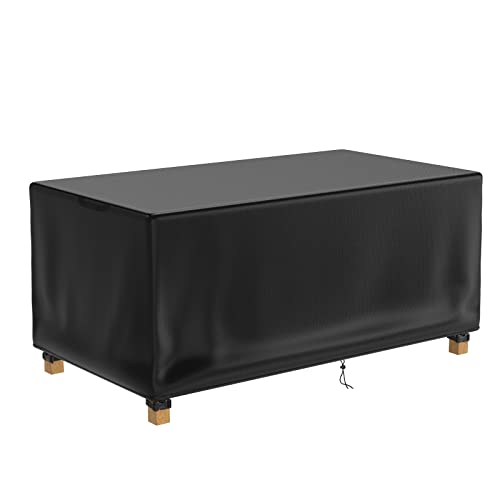 DUDSOEHO Patio Table Cover 100% Waterproof, 72x47x28 inch Outdoor Table Cover Rectangular, Patio Furniture Cover for Dinning Furniture, Picnic Coffee Tables Chairs and Sofas, Black - Image 1