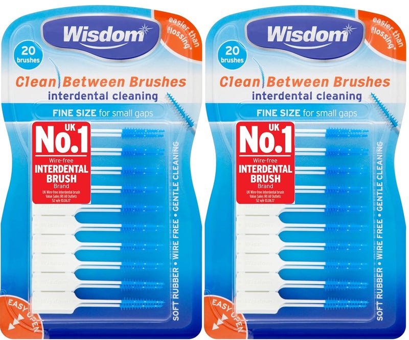 Wisdom Clean Between Fine Blue Brushes Pack of 2 Total 40 - Image 1