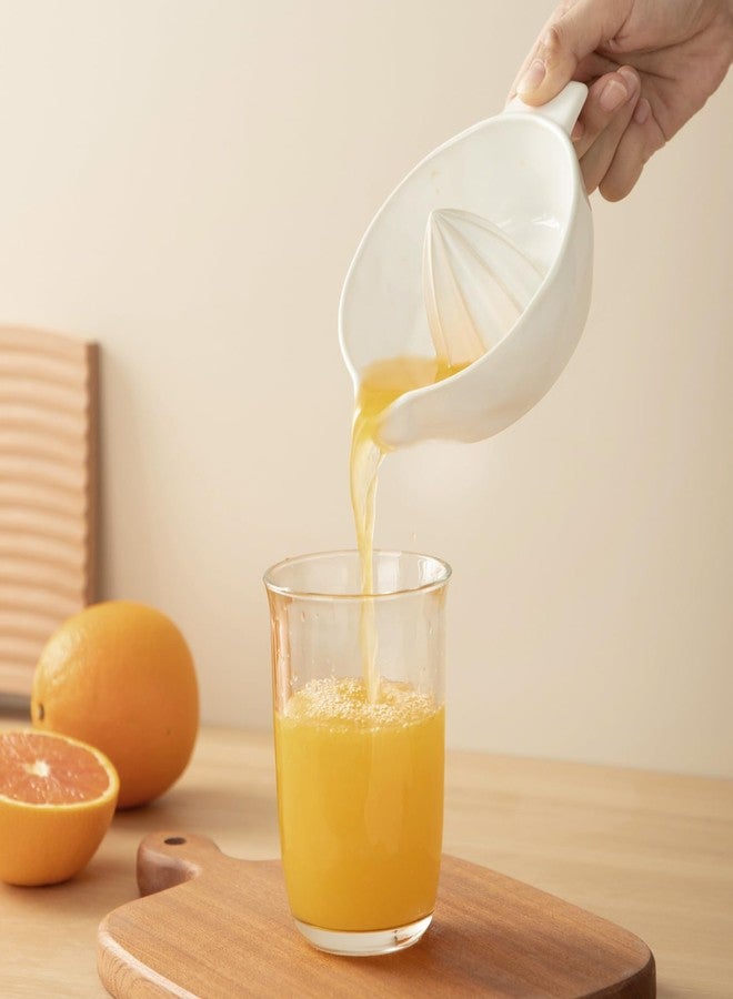 Tuioyoc Ceramic Lemon Juicer Reamer Manual Citrus Lime Hand Squeezer Bowl with Handle and Pour Spout, Handheld, Easy to Use and Clean - Image 4