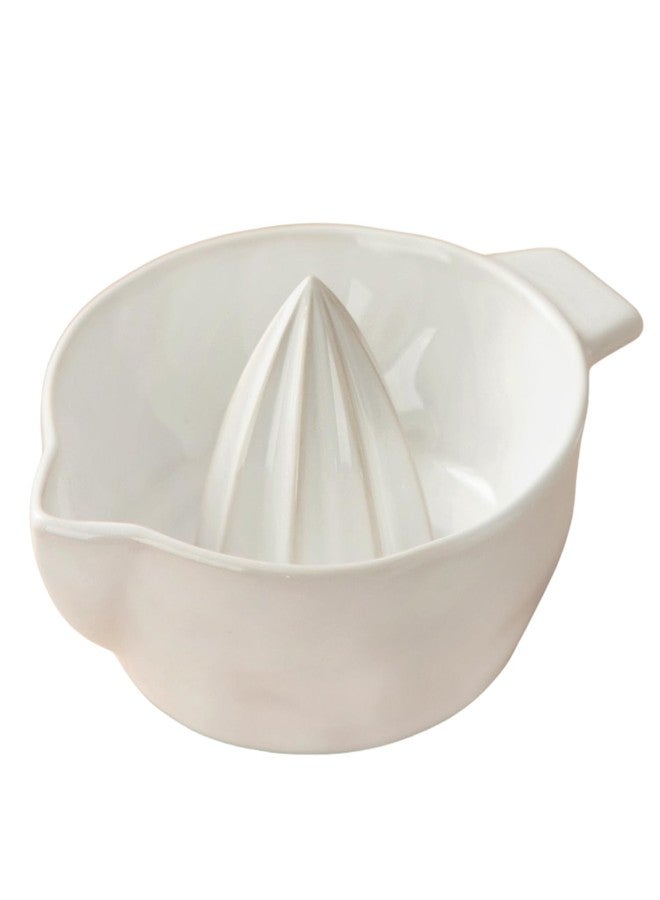 Tuioyoc Ceramic Lemon Juicer Reamer Manual Citrus Lime Hand Squeezer Bowl with Handle and Pour Spout, Handheld, Easy to Use and Clean - Image 1