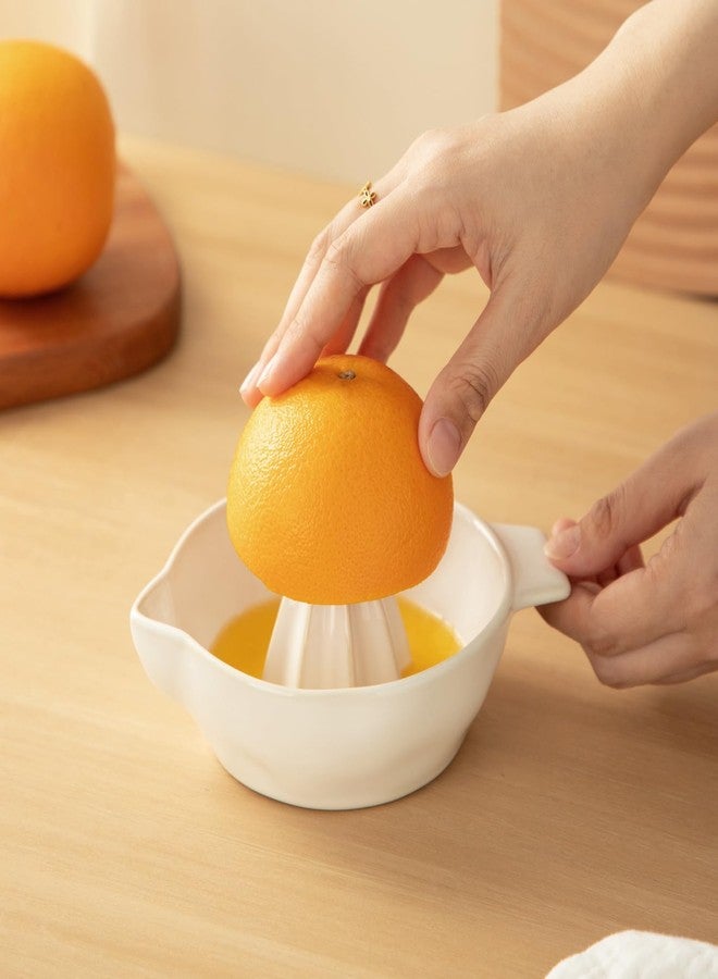 Tuioyoc Ceramic Lemon Juicer Reamer Manual Citrus Lime Hand Squeezer Bowl with Handle and Pour Spout, Handheld, Easy to Use and Clean - Image 3