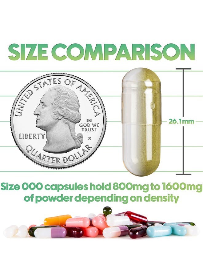 XPRS Nutra Size 000 Empty Capsules - 100 Count Empty Gelatin Capsules - Empty Pill Capsules - DIY Supplement Capsule Filling - Fillable Color Gel Caps Pills (Gold) - Image 3