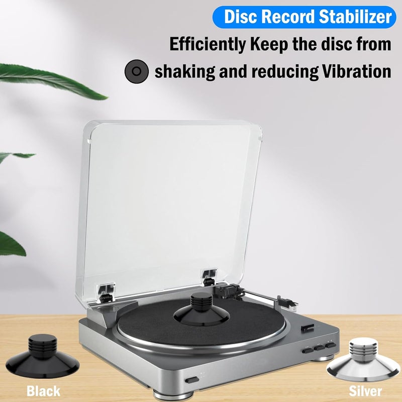 Preffair Audiophile Record Weight Stabilizer 124G/4.3OZ Aluminum Turntable Weight Vibration Reducer with Protective Soft Pad for HiFi LP Record Player, Eliminate Vinyl Disc Vibration. (Black) - Image 3