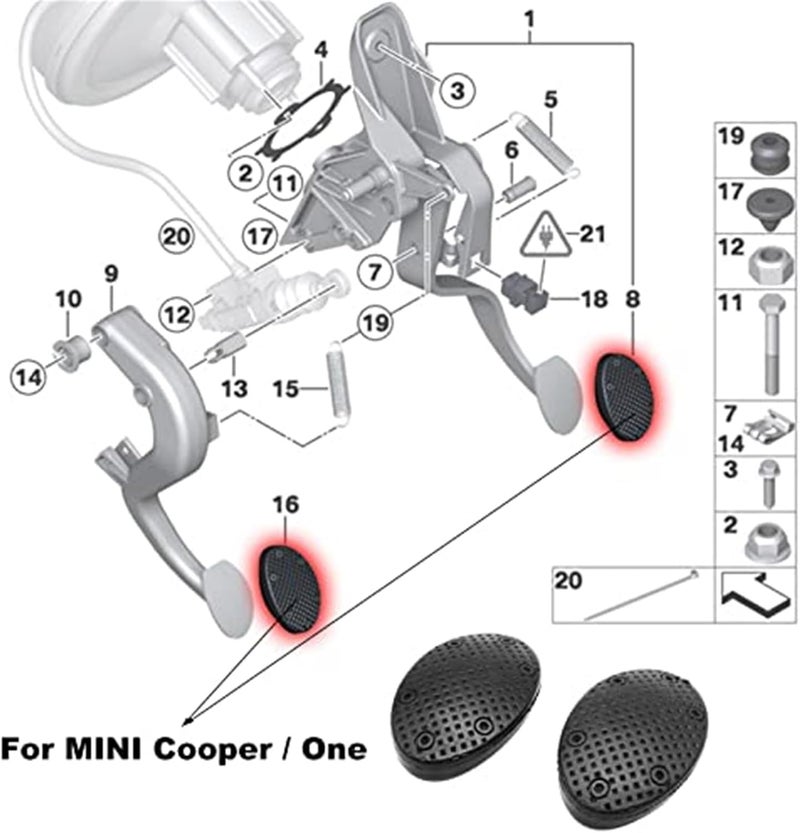 Wivplex Clutch Brake Rubber Pedal Covers for Mini Cooper - Image 5