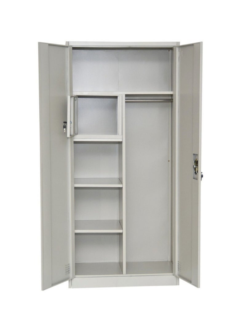 كستم ديكو خزانة ملفات معدنية فولاذية مزودة بقفل مفتاح وأرفف قابلة للتعديل | خزانة تخزين مكتبية شديدة التحمل للملفات والمستندات | رمادي - Image 4