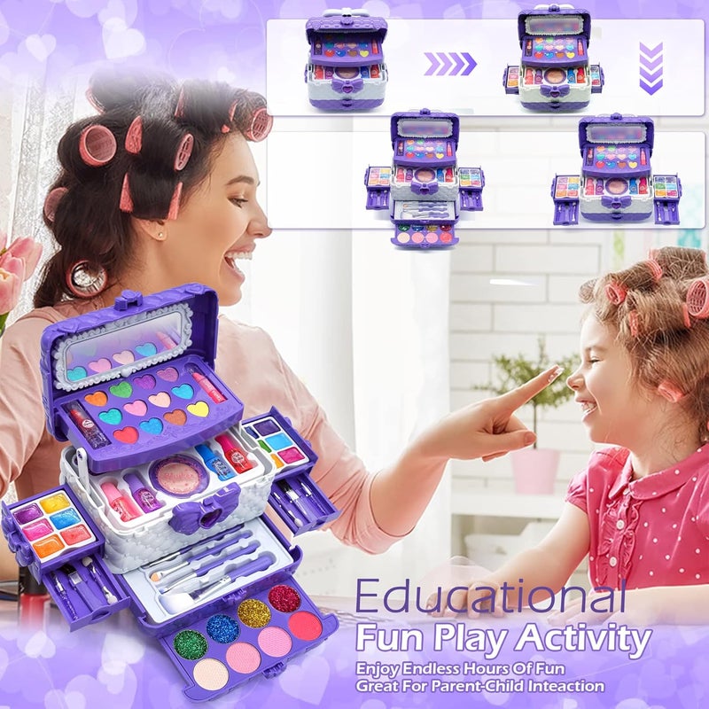 ROKKES Kids Makeup Kit for Girl Toys - Toys for Girls Makeup Girls Princess Gift Non Toxic Toddlers Cosmetic Kits,Child Play Makeup Toys for Girls, Age 4-10Year Old Children Gift - Image 4