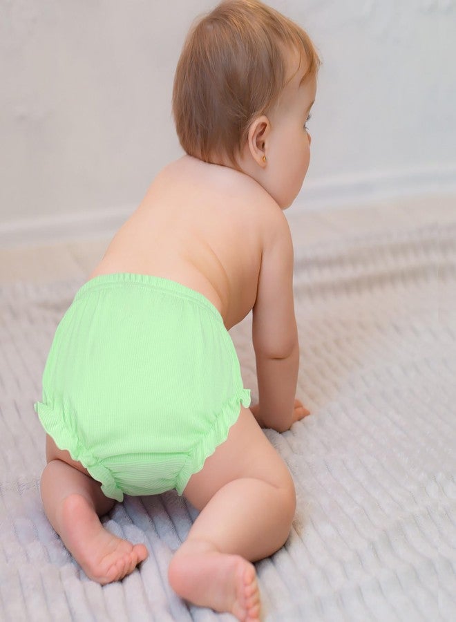 Billion Xin 5-Pack Infant Baby Girls Ruffle Diaper Cover Elastic Bloomer Toddler Girl's Cotton Shorts Toddler Underwear Multicolor - Image 2