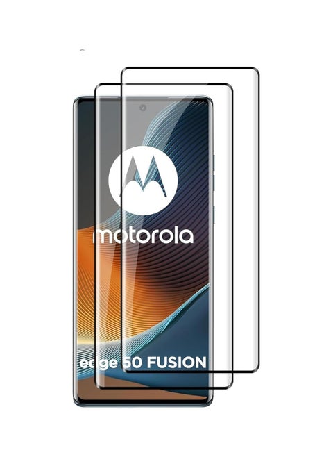 [2 Pack] Tempered Glass for Motorola Edge 50 Fusion 5G Screen Protector, 9H Hardness HD Full Coverage Clear Scratch Resistant Bubble Free Fingerprint Resistant