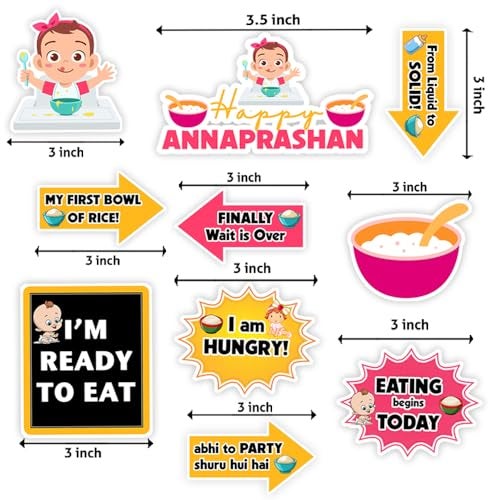 Suruchi Strokes Annaprashan Theme Cake Topper | First Rice Ceremony Cake Decoration Set For Baby Girl Rice Feeding Ceremony Party - Image 2