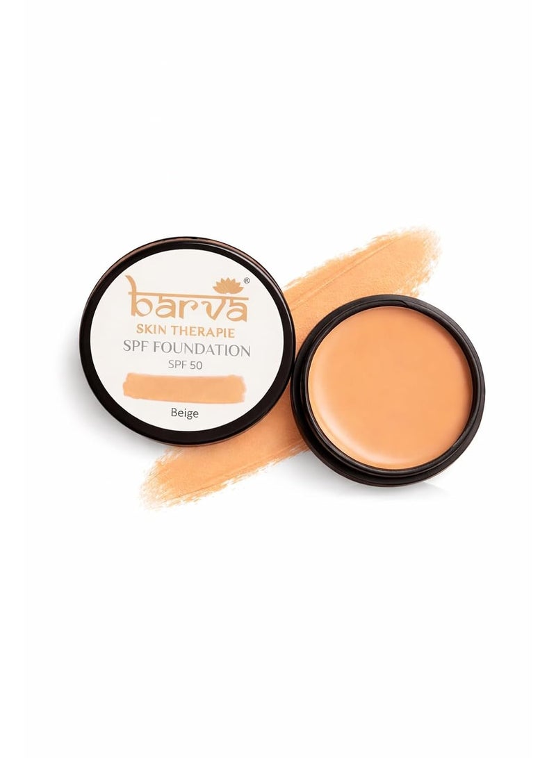 Barva Spf 50, 2 In 1 Cream Full Coverage Semi-Matte Foundation For All Skin Type And Concealer, Perfect For Indian Skin Tones, 9G (Beige) - Image 1