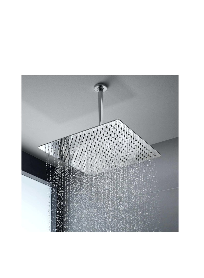 Voolan Voolan All Metal Rain Shower Head - High Flow Square Rainfall Showerhead - Waterfall Full Body Coverage - Universal Ceiling or Wall Mount (16 Inch, Chrome)  - Image 2