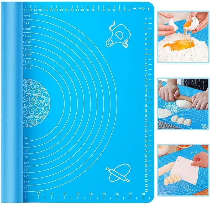 ARIDAM 1pc Food-Grade Non-Stick Silicone Baking Mat with Precision Scales Foldable & Durable for Home Baking, Pizza Dough, Camping, Kitchen Use Reusable, Easy Cleanup, Perfect Baking Mat Non Stick - Image 3