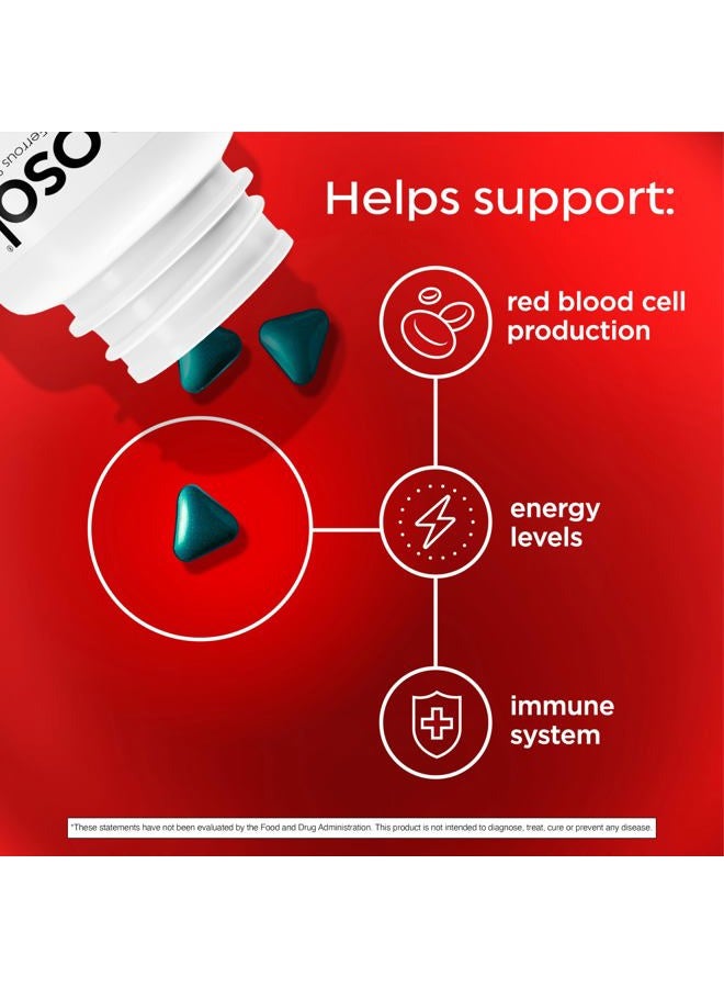 Feosol Original Iron Supplement Tablets,Non-heme 325mg Ferrous Sulfate (65mg Elemental Iron) per Iron Pill, 1 Per Day, 4 Month Supply, for Energy and Immune System Support (120 ct Pack of 2) - Image 2