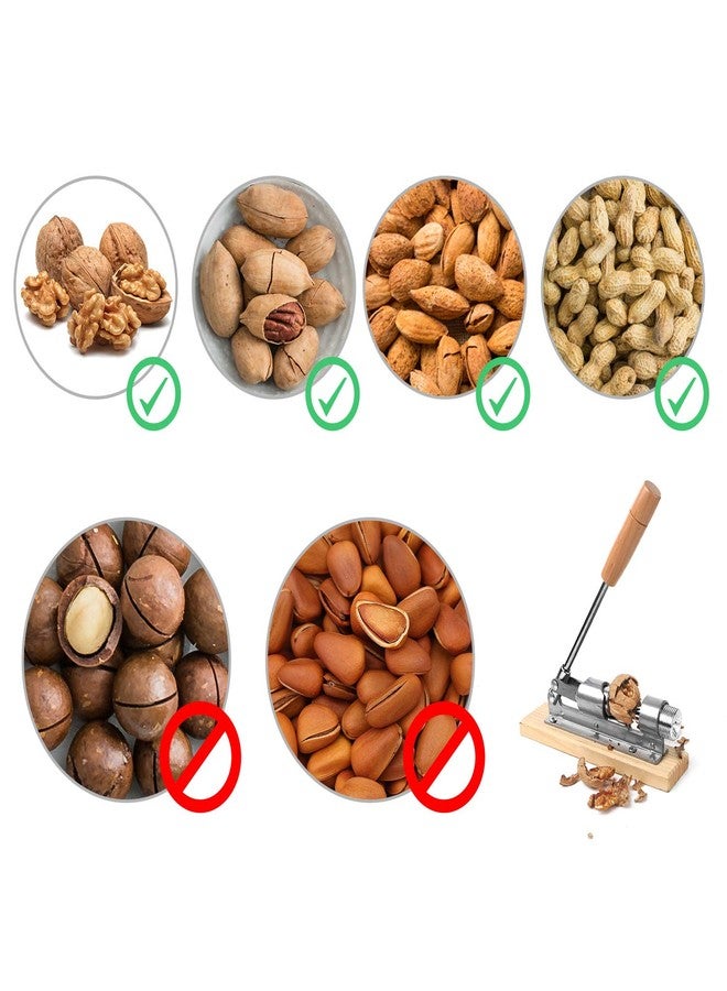 أنوينك كسارة جوز أنوينك شديدة التحمل، كسارة جوز البقان، كسارة جوز، كماشة، أداة فتح، قاعدة ومقبض خشبيان مكتبيان (محدثة) - Image 2